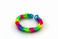 Colorful of elastic rainbow loom bands.