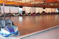 Colorful electric bumper car in autodrom at amusement park