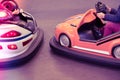 Colorful electric bumper car in autodrom in the attractions at amusement park Royalty Free Stock Photo