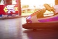 Colorful electric bumper car in autodrom in the fairground attractions at amusement park