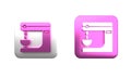Colorful Electric mixer icon isolated on white background. Kitchen blender. Square button. 3D render illustration Royalty Free Stock Photo