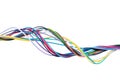 Colorful electrical cable wire isolated on white Royalty Free Stock Photo