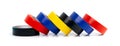 Electrical Tape Isolated, Plastic Duct Tape Rolls, Colored Adhesive Tapes on White Background Royalty Free Stock Photo