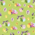 Colorful elegant easter bunny pattern.