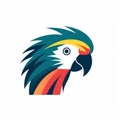 Colorful And Elegant Parrot Head Logo Vector Illustration