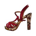 Colorful elegant womens high heel shoe