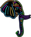 Colorful elephant head