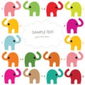 Colorful elephant vector baby greeting card Royalty Free Stock Photo