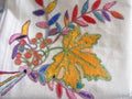 Colorful embroidery white goods