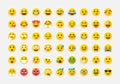 Colorful emoticons vector pack. Yellow smile Emoji in neumorphic style big set. Neumorphism design icons. Vector EPS 10 Royalty Free Stock Photo