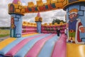 Colorful and almost empty jumping castle.. Royalty Free Stock Photo