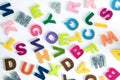 A colorful ENGLISH alphabet on white background ,English language learning concept Royalty Free Stock Photo