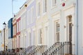 Colorful English houses facades in London