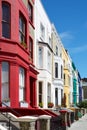 Colorful english houses facades in London
