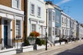 Colorful English houses facades in a sunny day