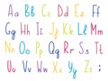 Colorful English or latin alphabet, cute and funny, for children theme.