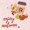 Colorful enjoy autumn card