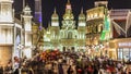 Colorful Entrance to Global Village with crowd timelapse in Dubai, UAE Royalty Free Stock Photo