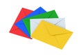 Colorful envelopes isolated on white background