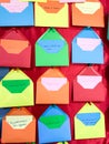 Colorful envelopes with nice messages