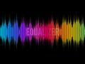 Colorful equalizer on dark background. Rainbow waves. Color music concept. Waveform design. Visualization of sound