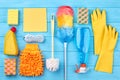 Colorful equiment for cleaning. Royalty Free Stock Photo