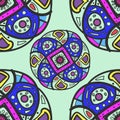 Colorful ethnic ornament. Kaleidoscope pattern. Circles with intricate patterns, bright and beautiful. Eastern motive. Royalty Free Stock Photo