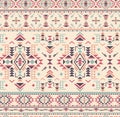 Colorful ethnic seamless pattern with geometric shapes. Royalty Free Stock Photo