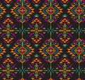 Colorful ethnic seamless pattern with geometric shapes. Royalty Free Stock Photo