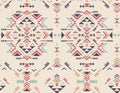Colorful ethnic seamless pattern with geometric shapes. Royalty Free Stock Photo