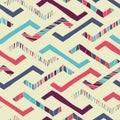 Colorful ethnic tribal chevron repeat pattern design handdrawn. Great for textiles, folk wallpaper, backgrounds, invitations,