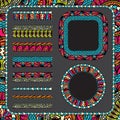 Colorful ethnicity collection ornamental stripes