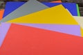 Colorful Eva foam sheets, colored cardboard, rubber pad, sponge papers for school for arts and crafts projects, pile of Royalty Free Stock Photo