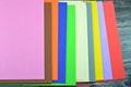 Colorful Eva foam sheets, colored cardboard, rubber pad, sponge papers for school for arts and crafts projects, pile of Royalty Free Stock Photo