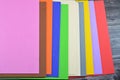 Colorful Eva foam sheets, colored cardboard, rubber pad, sponge papers for school for arts and crafts projects, pile of Royalty Free Stock Photo