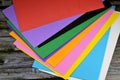 Colorful Eva foam sheets, colored cardboard, rubber pad, sponge papers for school for arts and crafts projects, pile of Royalty Free Stock Photo