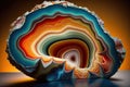 Colorful and exceedingly odd in its agate crystal texture