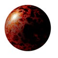 Colorful exoplanet, planet suitable for colonization, insolated on white. Royalty Free Stock Photo