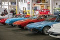 Colorful exotic cars at Lane Motor Museum with the largest collection of vintage European cars, motorcycles and bicycles