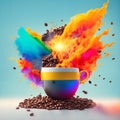 Coffee cup explosion Royalty Free Stock Photo