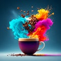 Coffee cup explosion Royalty Free Stock Photo
