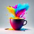 Coffee cup explosion Royalty Free Stock Photo