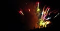 Colorful Explosion of Fireworks before a Crowd