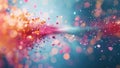 A colorful explosion of glitter and confetti with a heart in the middle by AI generated image Royalty Free Stock Photo