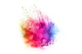 Colorful explosion for Happy Holi powder.Abstract background of color particles burst or splashing Royalty Free Stock Photo