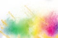 Colorful explosion for Happy Holi powder.Abstract background of color particles burst or splashing Royalty Free Stock Photo