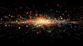 Colorful Explosion Of Light And Dots In Space Royalty Free Stock Photo