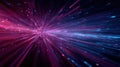 A colorful explosion of light in space with pink and blue rays Royalty Free Stock Photo