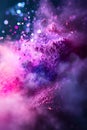 A colorful explosion of purple and blue powder Royalty Free Stock Photo