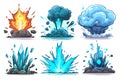 Colorful Explosions and Crystal Blast Effects for Dynamic Illustrations Royalty Free Stock Photo